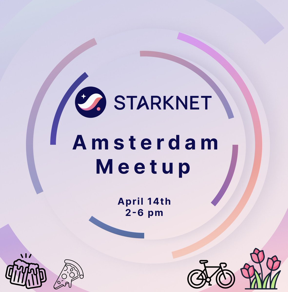 Starknet's tweet photo. ETHDam is quickly approaching 🇳🇱

@starkience, dev content at @StarkWareLtd, will not only be a speaker at the event but will also host a Starknet meetup as a side event!

If you're in the area, mark your calendar and register now 📆 https://t.co/NnhRIUj2BS