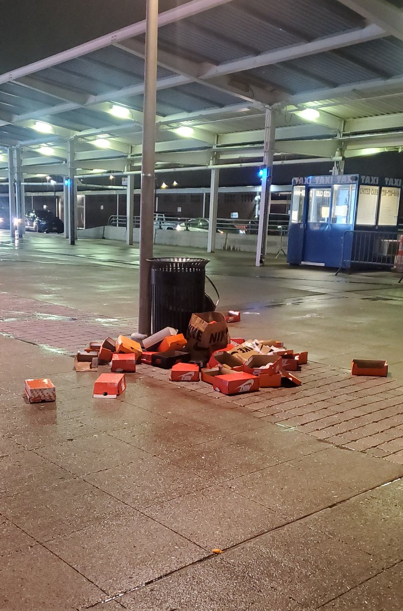 TrueTriniRed's tweet photo. I took this photo last night. Why do people do this? I don't understand sneaker head's. From #JustDoIt to Just Litter? #FridayMorning #FridayMotivation #PhotoOfTheDay https://t.co/OxdiQghr1c