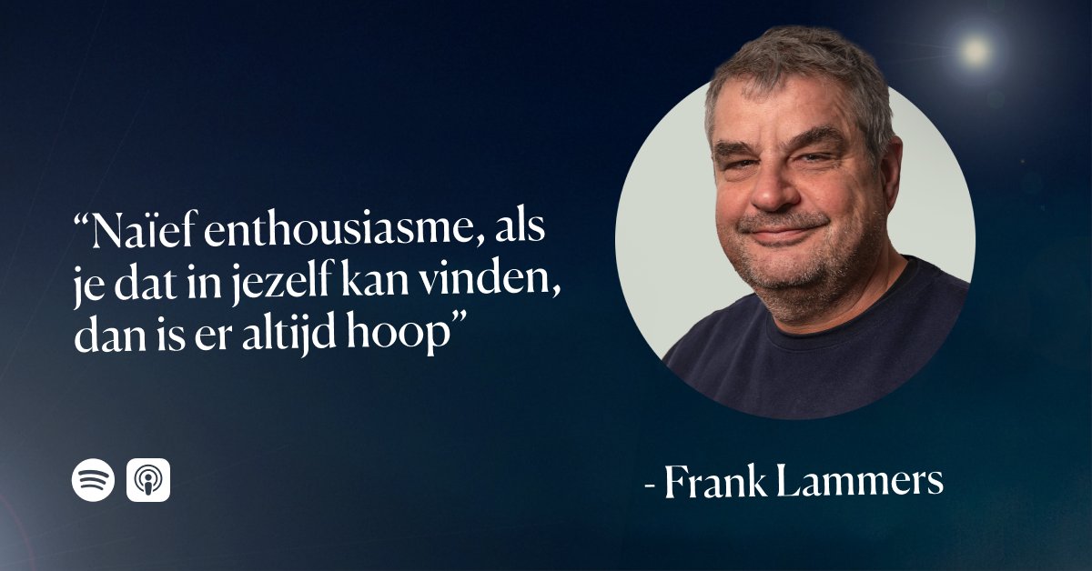 In Lichtpuntjes, de podcast praat Frank Lammers onder andere over ergens in durven springen en je niet druk maken of het lukt. Beluister de podcast via Spotify (spoti.fi/3TZ6SA5) of Apple Music (apple.co/3vlyZA0)
