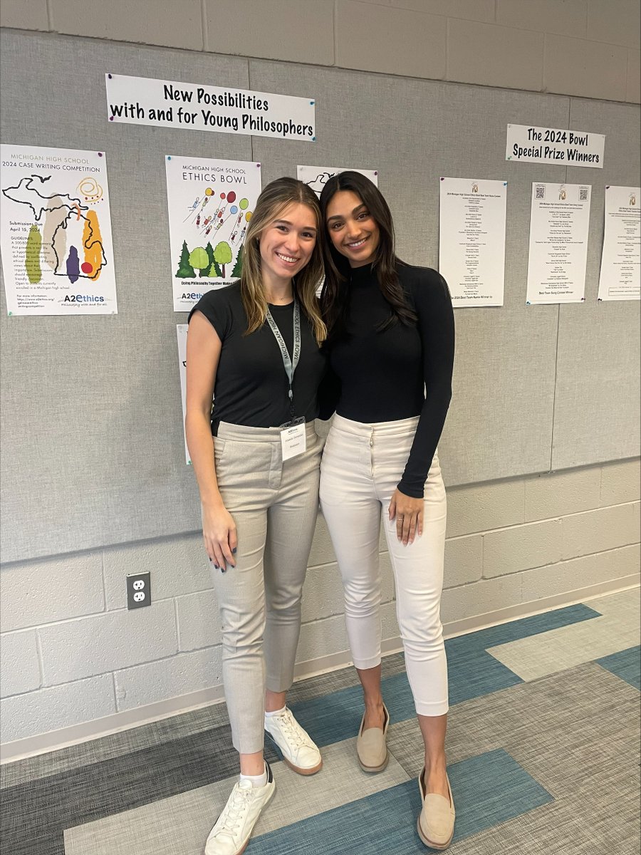 Amanda Hernandez, M1, and Sharmi Amin, M2, are using their experiences in the Ethics Path of Excellence to engage with the community, like judging a high school ethics competition and connecting with faculty experts. michmed.org/JYyRm #GoBlueMed #MedEd