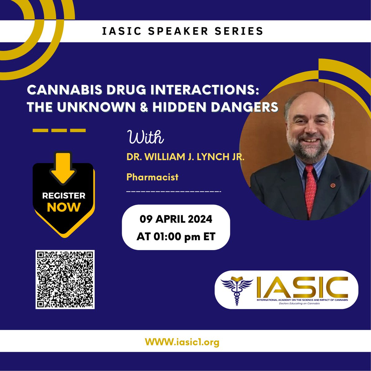 🗣️🥼IASIC Speaker Series -- Register for free! As more states make cannabis more readily available, two worlds collide with numerous drug interactions. This presentation will review their severity and impact. Register here 👉education.iasic1.org