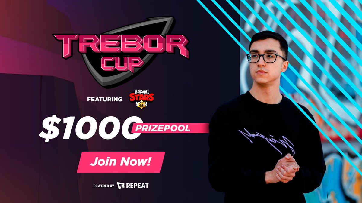 📣Announcing the @TreborOP Cup, a #BrawlStars event with $1,000 in prizes. It takes just minutes to sign up and enter the tournament.📣 🥇1st place - $100 📆 Mar 19 - April 2 🎟Entry - FREE ⬇Join by hitting the link below⬇ 🔗rpt.gg/trebor🔗