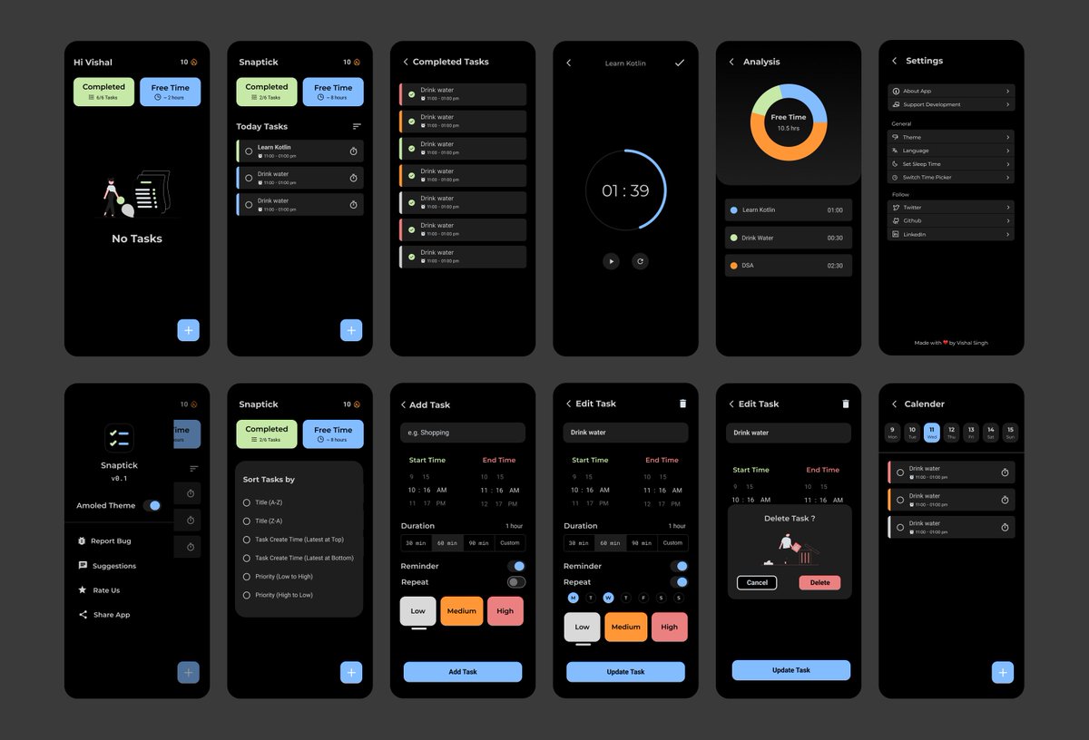vishal2376's tweet photo. Snaptick App Progress (Day 94)

- new translations for 10+ languages
- fix: can't delete past tasks
- exploring analytics graphs &amp; charts

⭐ https://t.co/IcQL5PI5d0

#buildinpublic #androiddev #buildinginpublic #developers #opensource #android14  #JetpackCompose #100DaysOfCode https://t.co/o0ZpGKtwFH
