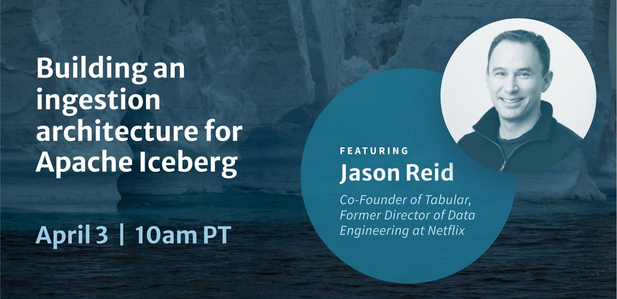 Next's Wednesday's #apacheiceberg webinar is on #dataingestion!

Join Jason Reid, Tabular head of product, for a discussion of how to make file, stream and #changedatacapture (CDC) ingestion patterns into Iceberg both efficient and painless.

tabular.io/lp-iceberg-ing…