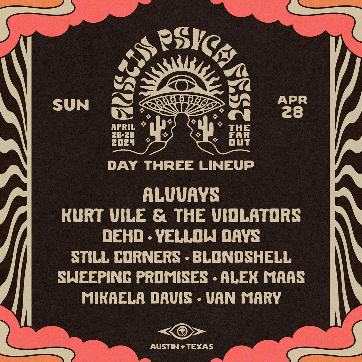 Set times have been released for AUSTIN PSYCH FEST! levitation.fm/apf/ We've also announced the late night shows FRI SAT and SUN at The 13th Floor - tickets for the festival + the Thursday Kick Off parties and Night Shows are available at: bit.ly/APF24