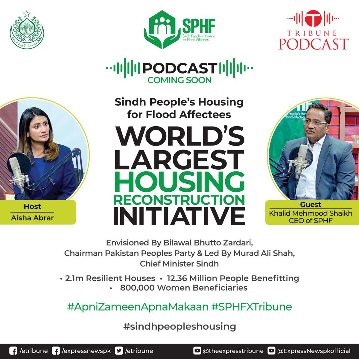 Coming soon! Hear from Khalid Mehmood Shaikh, CEO of Sindh People’s Housing for Flood Affectees, in conversation with host Aisha Abrar, as he discusses the world's largest housing reconstruction initiative envisioned by Chairman Pakistan Peoples Party Bilawal Bhutto Zardari and…