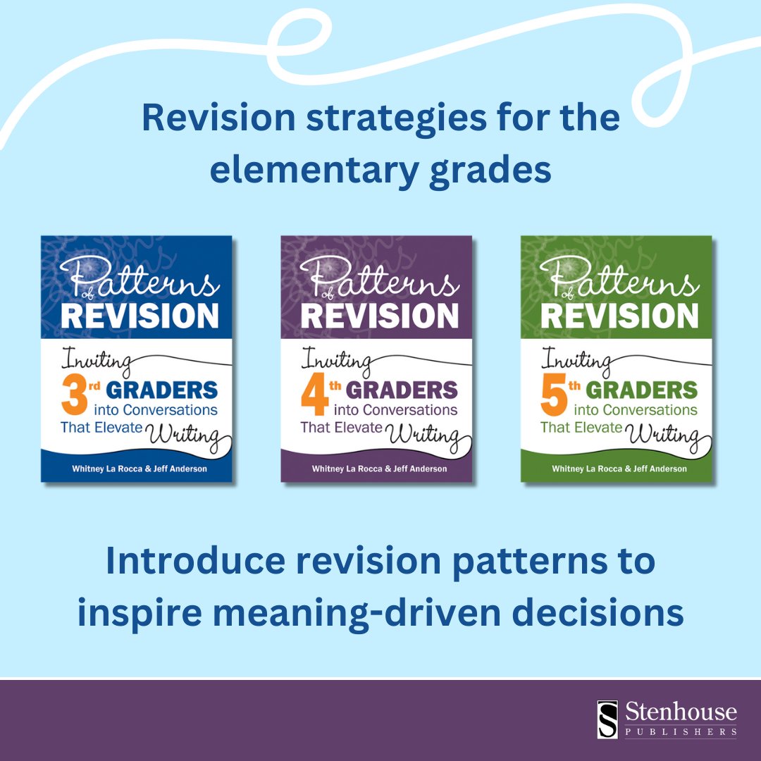 OUT NOW: Build confidence with revision skills using Patterns of Revision for grades 3, 4, and 5. Recognizing patterns in mentor texts enables students to revise their writing with meaning in mind. Learn more about the #PatternsofRevision series: spr.ly/6016ZwrTr