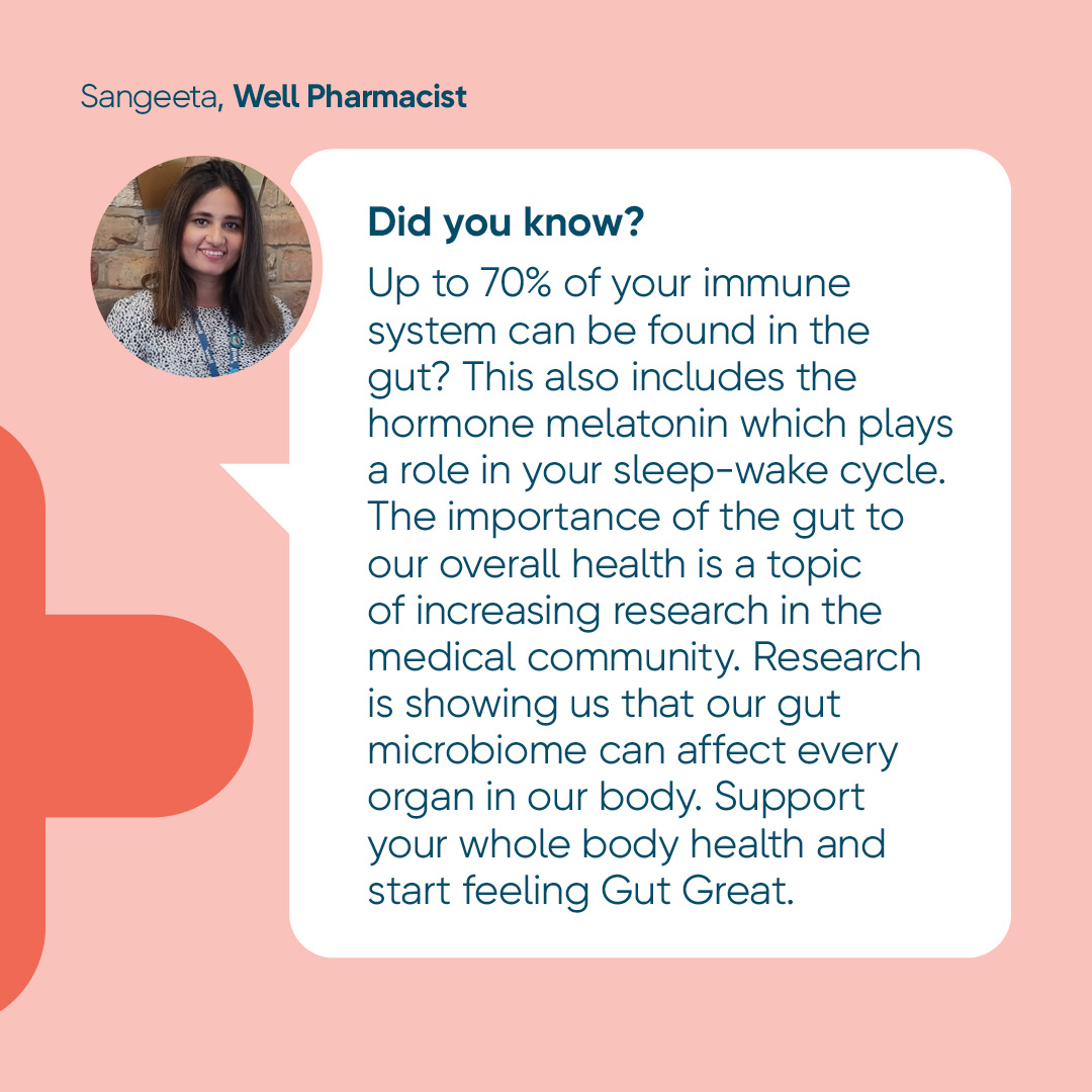 Happy gut, happy you 😃 ⛑️ Sangeeta provides her knowledge on why having a healthy gut is important for your overall health. To help improve your gut health, click the link below. well.co.uk/shop/health/st… #guthealth #health #healthyfood #probiotics #wellpharmacy