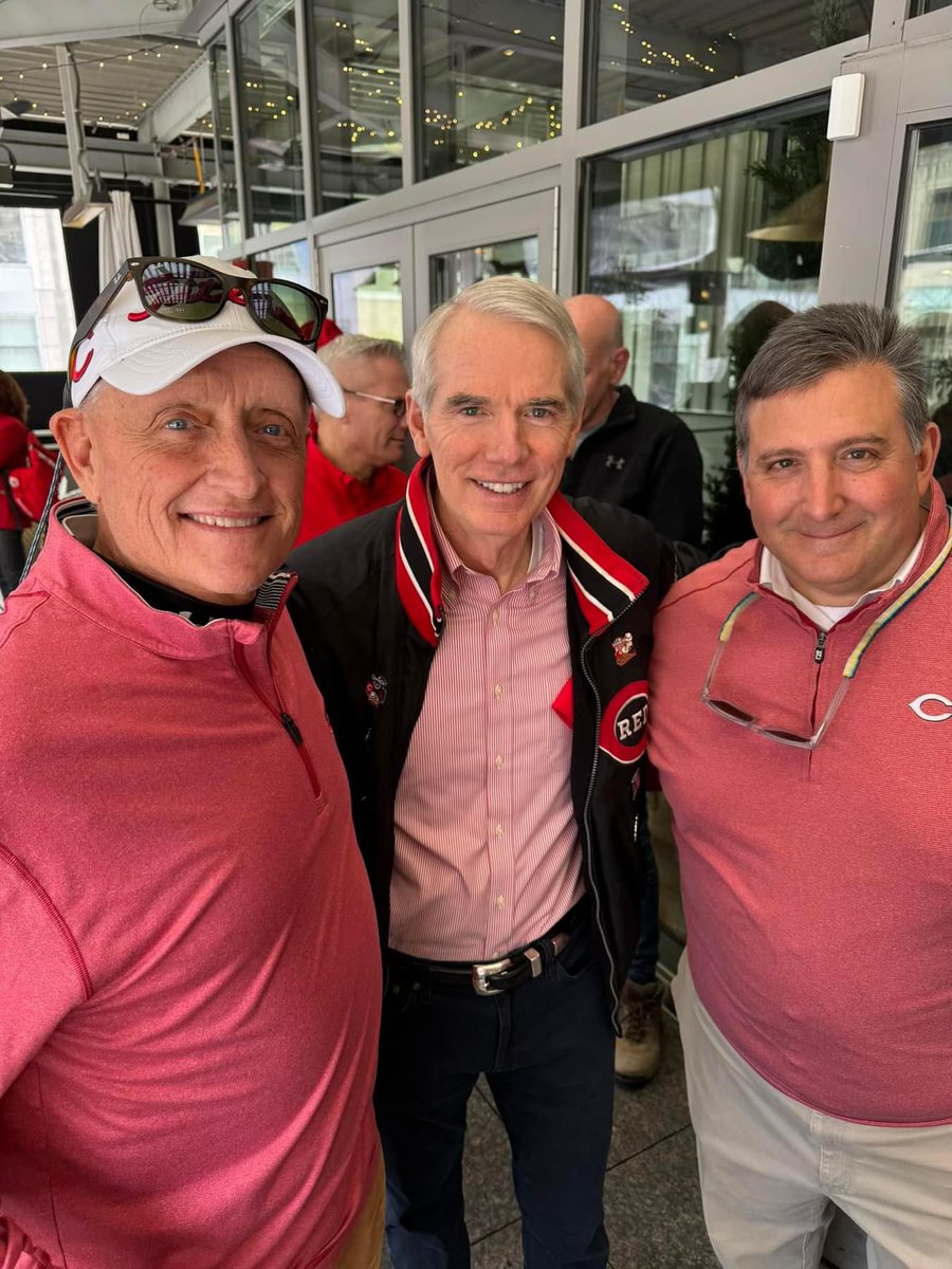 VoteJoeDeters's tweet photo. Another beautiful Opening Day spent with family and great friends including Senator Rob Portman and Republican Ohio State Chairman Alex Triantafilou. And an 8-2 win for the Reds to top it off! ⚾️ https://t.co/lHyHZw4ONY