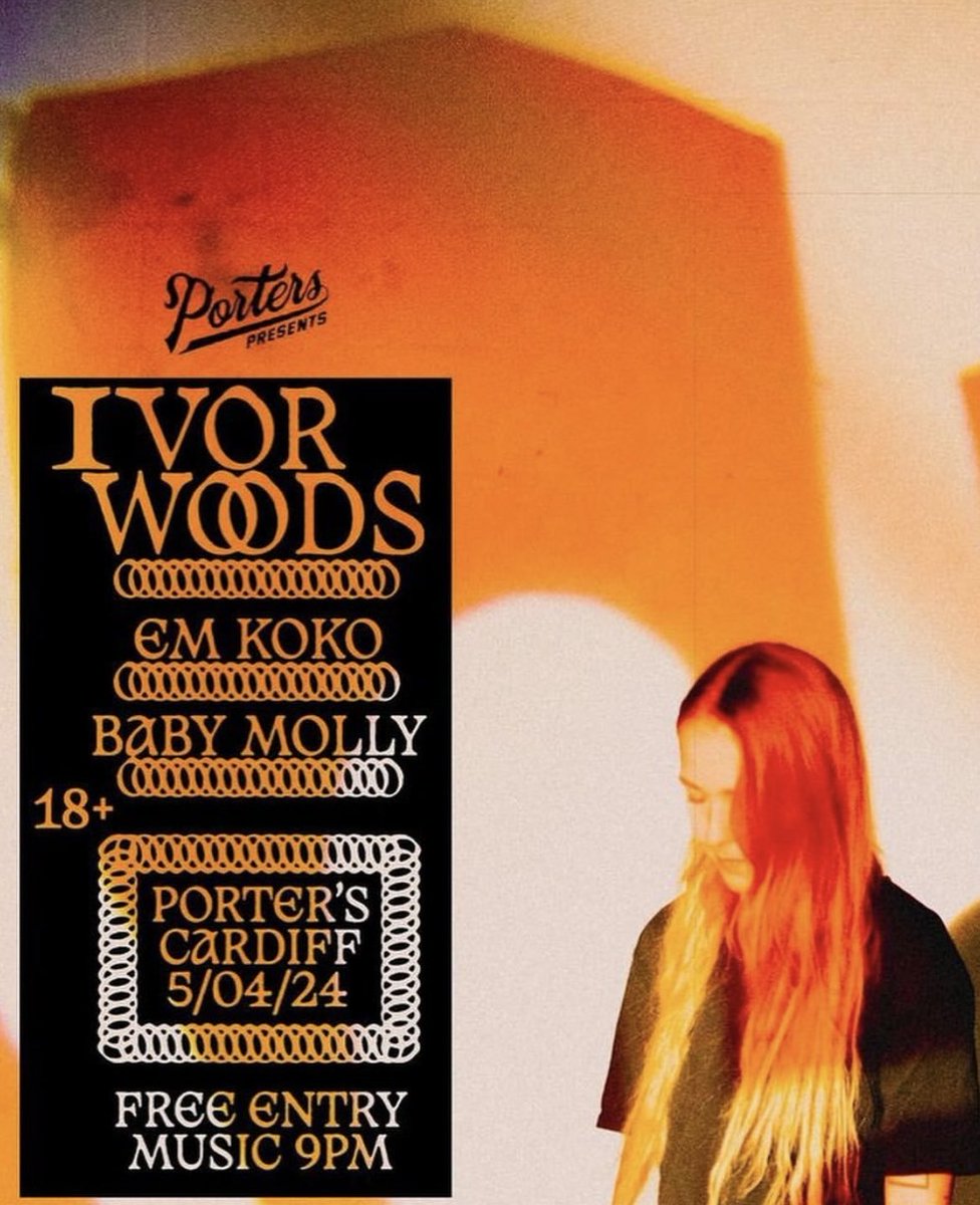 📀 📣 GIG 📣 📀 Our current Em Koko is supporting our Alumni Ivor Woods along with @imbabymolly !! 📍@Porterscardiff 📆 05 / 04 / 24 💸 For Free