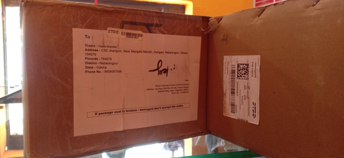 Tapash15041986's tweet photo. My name is Tapas Mandal, CSC Jharigam Nabarangpur District, Odisha Today I receive a gift through @CSCegov_ @Csc_Tax2winITR @tax2win Thank you @MDAnish09044510 @DillipDash2021 @OdishaSpv https://t.co/C4mGb13US5