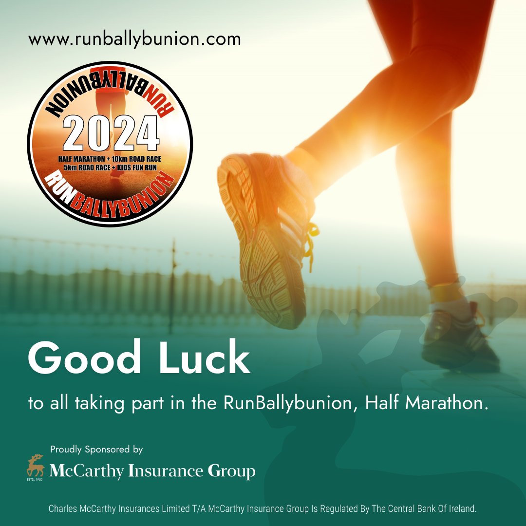 Good luck to all the runners taking part in the Ballybunion Half Marathon! 🍀🏃‍♀️ McCarthy Insurance Group are proud to sponsor Run Ballybunion in County Kerry where we have offices in Cahirciveen, Listowel, Rathmore and Tralee. #Ad