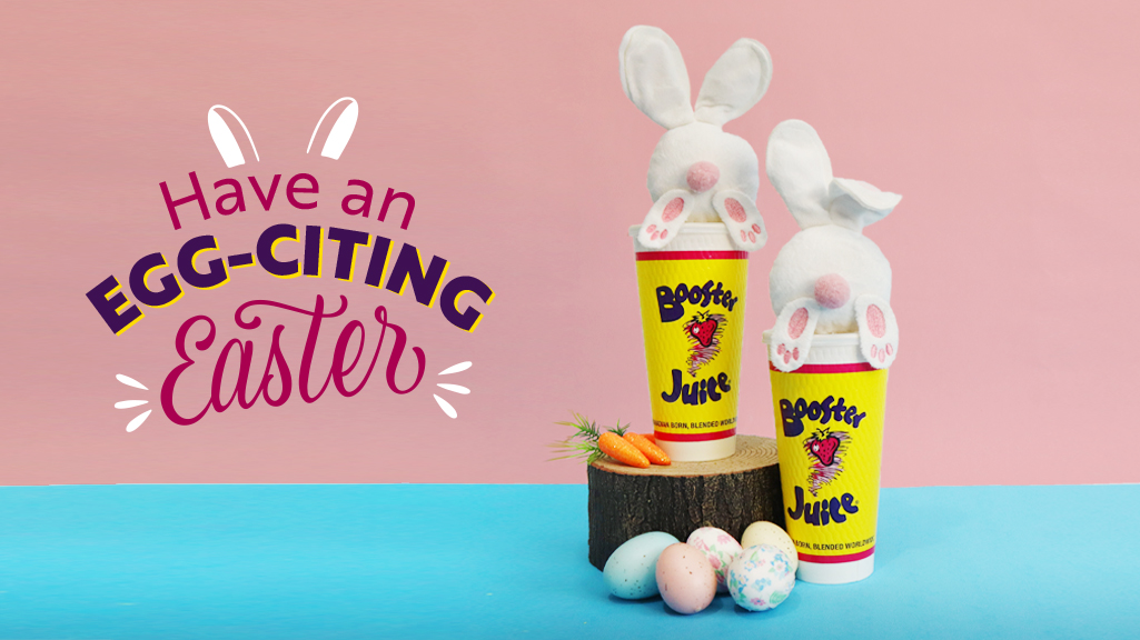 Have a egg-citing Easter everyone! May your Easter be filled with love, laughter and all the yummy treats you can eat! #BoosterJuice #HappyEaster #LongWeekend