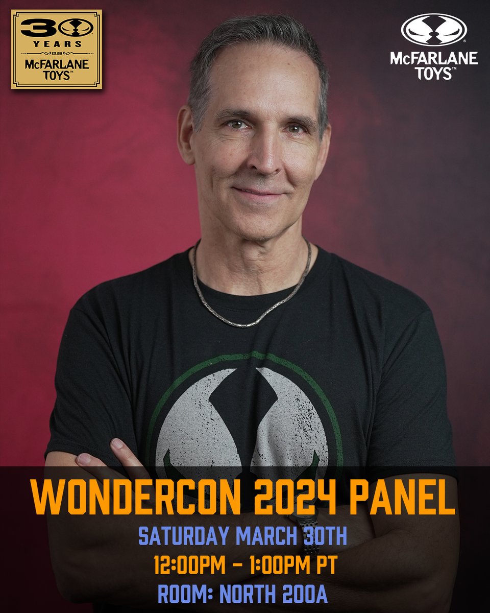 Don't miss our WonderCon 2024 panel with @Todd_McFarlane TOMORROW in Anaheim, CA! We'll be live streaming from Todd's Instagram and Facebook for those who can't be there in person. See you tomorrow! #McFarlaneToys #WonderCon #WonderCon2024