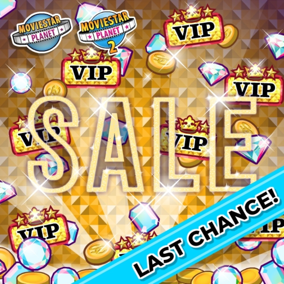 The VIP Sale on MovieStarPlanet and MovieStarPlanet 2 is coming to an end soon 💎 Don't miss out on the chance to get VIP while you still can!! Happy VIP shopping! ✨