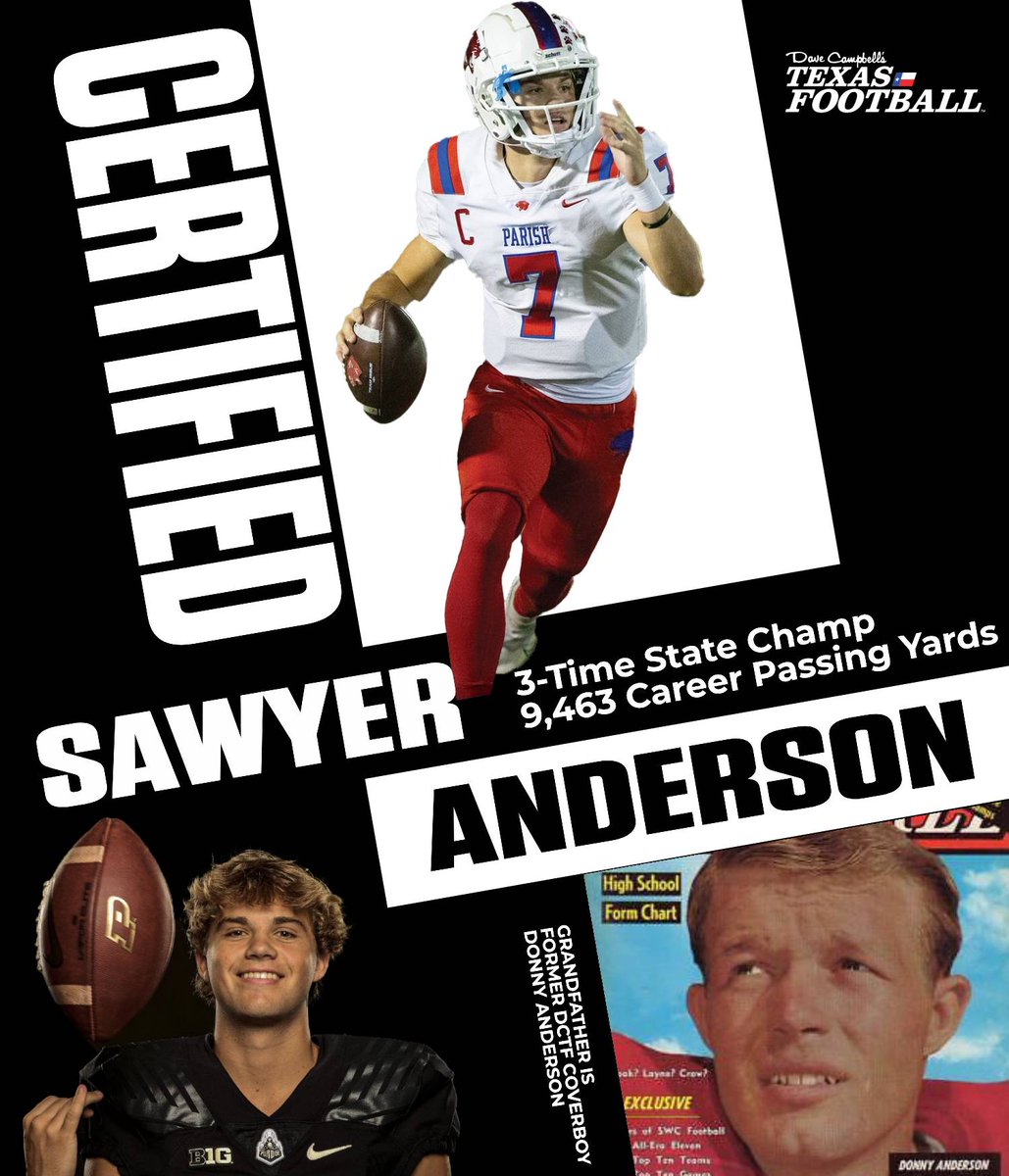dctf's tweet photo. Nearing 10,000 passing yards, Sawyer Anderson leaving legacy like his grandfather, former DCTF Coverboy Donny Anderson

https://t.co/66oI7QxRqG

@Anderson7Sawyer | @coachnovakov | @RecruitParish | @BoilerFootball | @Coach_GHarrell | ✍️ @EliMeschko | #BoilerUp🚂 #Purdue #txhsfb https://t.co/8chbncqmMj