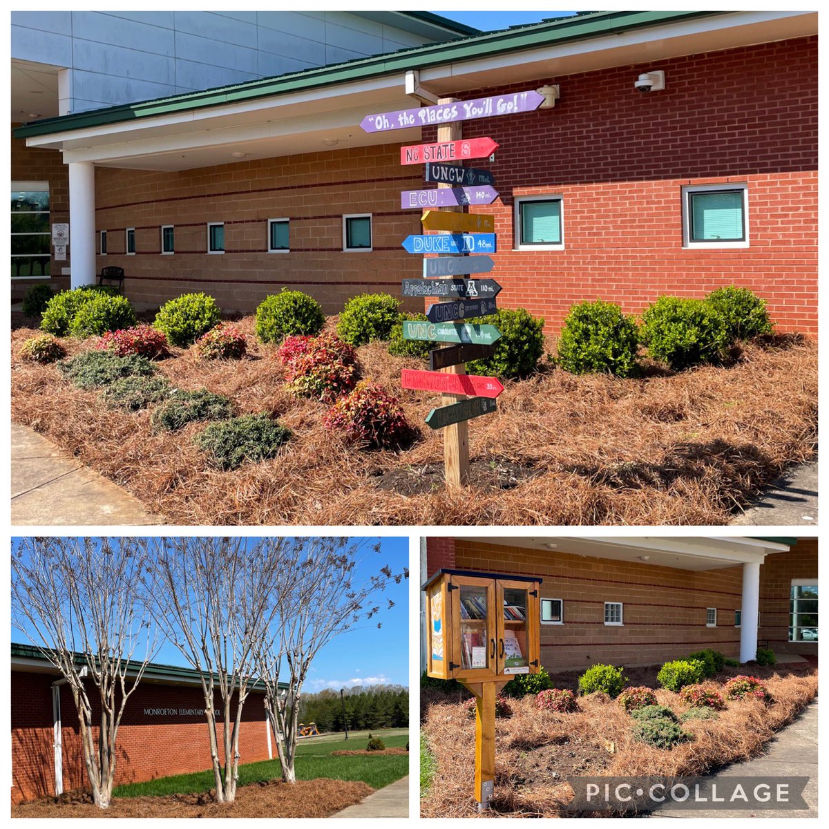 So blessed to have a team of landscapers that care, are responsive, and take pride in making @MonroetonElem look its best in every season. Thankful for Mel and Anne Covington! ☀️💐🌸#strivingformorein2024 #springishere @J_Sizemore82 @RCS_NC @RorrerJames