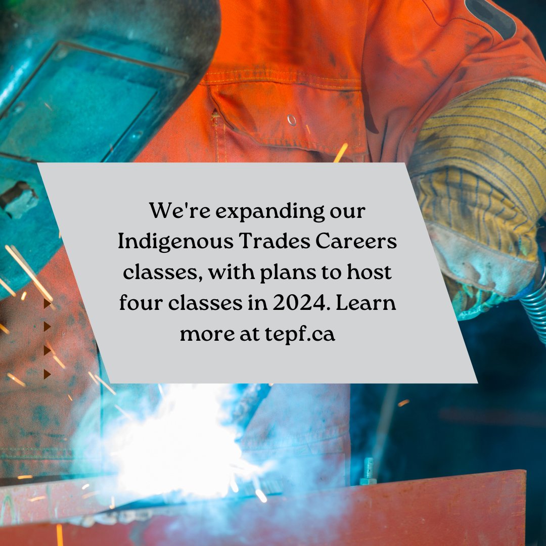 We're expanding our Indigenous Trades Careers program, with plans to host four classes in 2024. Together, we're building pathways to success for Indigenous youth. Visit tepf.ca 

#TradesCareers #TradesCanada #TEPF #YYC
