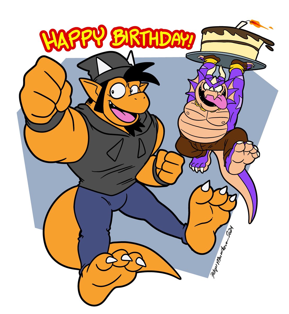 Birthday gift for @HikazeDragon featuring Alfred who loves some cake~