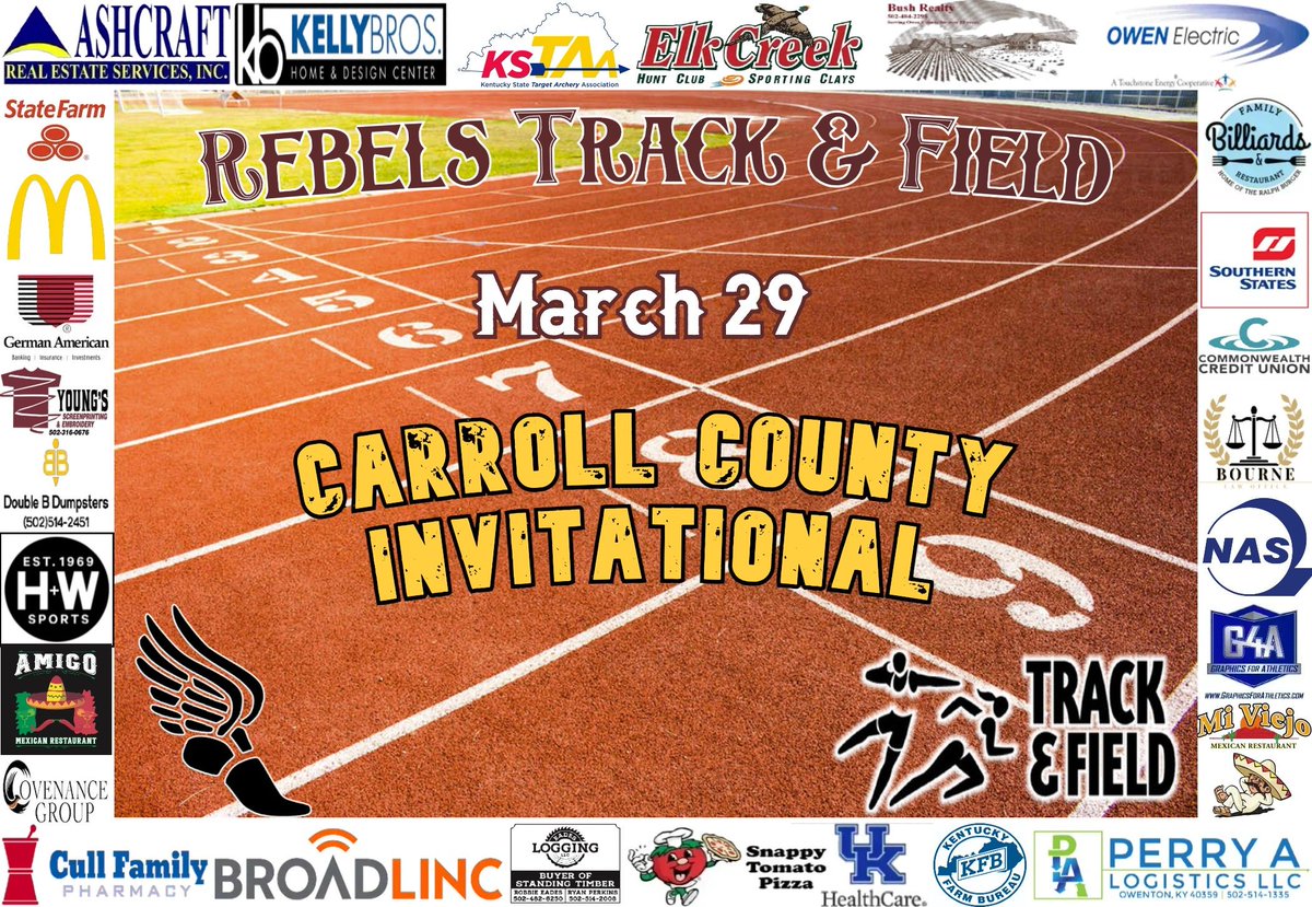 🏃 <a href="/getbroadlinc/">Broadlinc</a> REBELS GAMEDAY 🏃
 @rebels_octf 
📍@<a href="/CarrollCountyHS/">CCHS Athletics</a> Invitational 
#WEareOC #RepTheO #OCTF