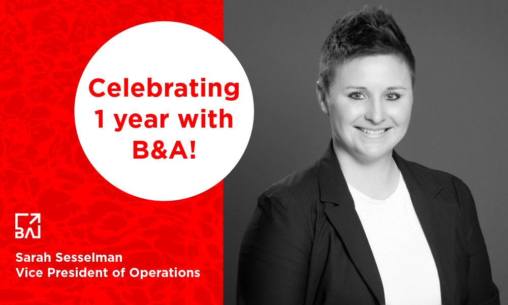 burianassociate's tweet photo. This month we celebrated Sarah Sesselman’s one-year anniversary at B&amp;A! Sarah’s dedication, leadership, collaboration, and hard work have been driving forces behind our success. We are thankful for her remarkable contributions and look forward to many more years together at B&amp;A. https://t.co/84NwsagG2Q