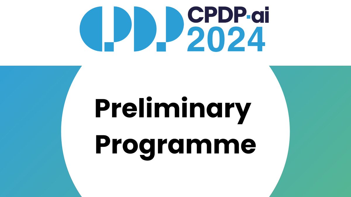 We are happy to announce that our preliminary programme is out now 🙌 Programme: shorturl.at/eoBQR #CPDPai2024 #CPDPconferences