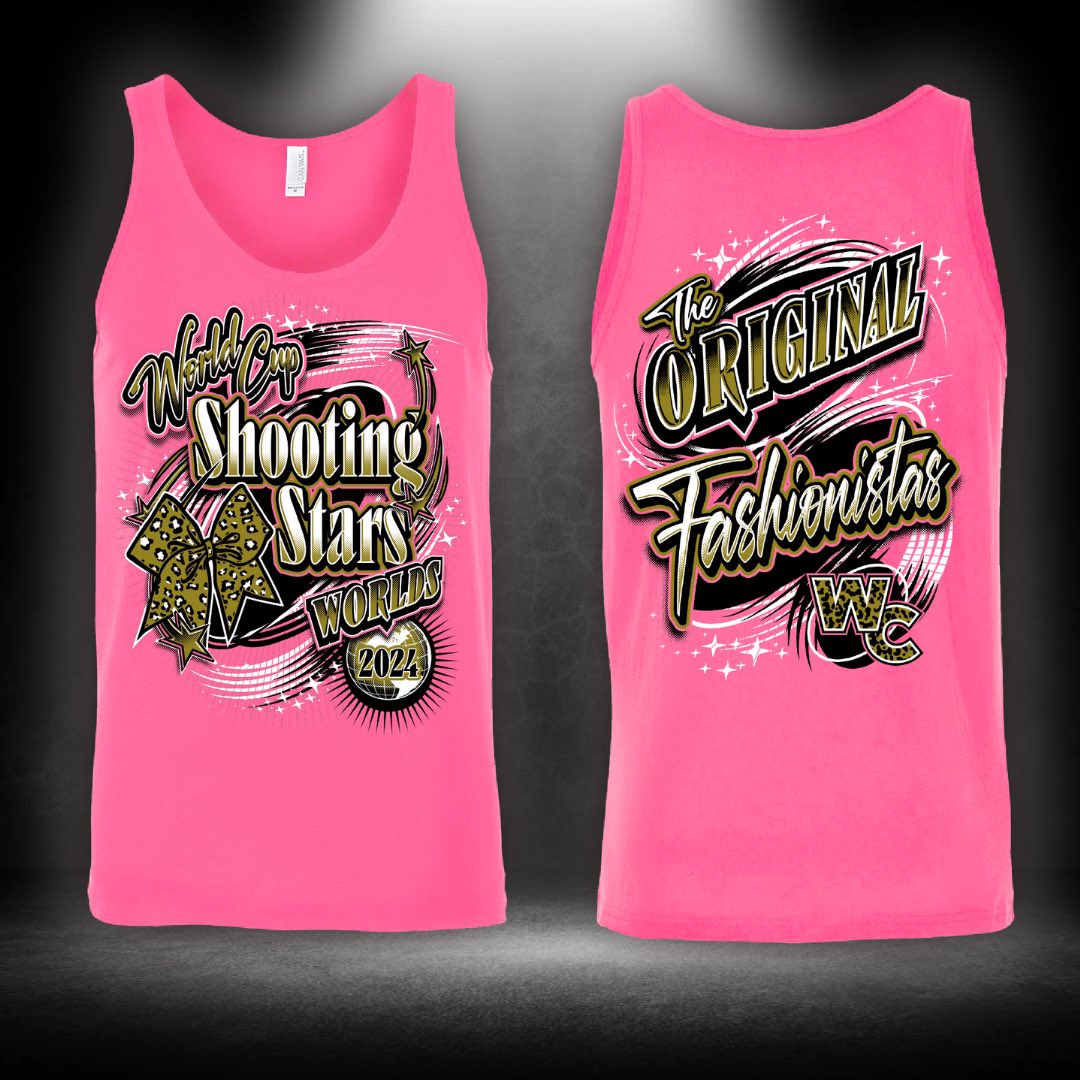 Shooting Stars 2024 Worlds tanks are on sale NOW! Visit our online Pro Shop to order yours today! 💫🌎 Order by Monday, April 1st to guarantee delivery by Worlds! Orders after April 1st will not be guaranteed delivery by Worlds
