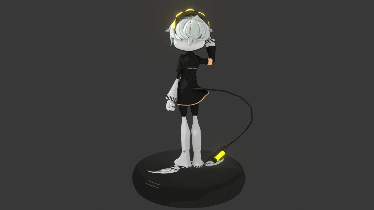 Slowly yet steadily the progress of working on my fan series on Murder Drones is taking place. Here Serial Destination K, one of the characters in the series. He's been mistaken for a female so often that it's become a character trait...
#MurderDrones #Murder_drones #3Danimation