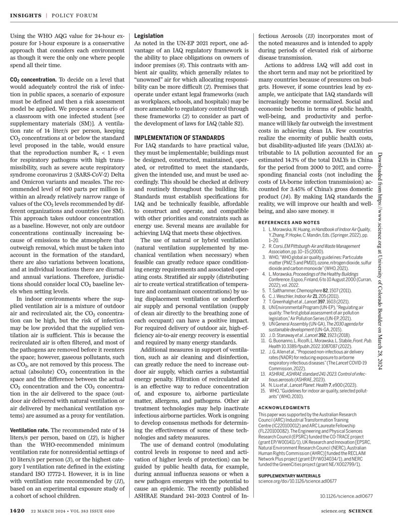 In tandem with the release of this new WHO document, an important new paper has also just been published in ‘Science’ which puts forward a compelling argument on the pressing need to mandate indoor air quality in public buildings.