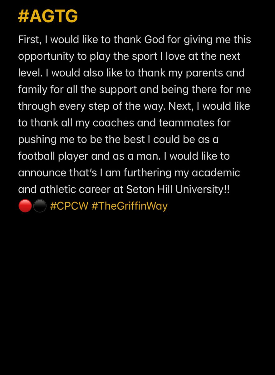 Jaylon Hill (@jaylonhill17) on Twitter photo Next 4🔴⚫️‼️‼️
Thank you <a href="/CoachKevinMay/">Coach Kevin May</a> and <a href="/CoachDay_/">Daniel Day</a> for this amazing opportunity!! Let’s work <a href="/SHU_FBALL/">Seton Hill University Football</a>!! Next 4🔴⚫️‼️‼️
Thank you <a href="/CoachKevinMay/">Coach Kevin May</a> and <a href="/CoachDay_/">Daniel Day</a> for this amazing opportunity!! Let’s work <a href="/SHU_FBALL/">Seton Hill University Football</a>!!