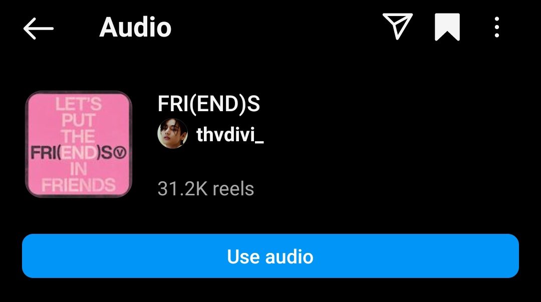 Hello @bts_bighit @HYBEOFFICIALtwt @GeffenRecords @instagram FRIENDS audio on instagram is wrongly credited to a fan account of Taehyung. Please fix this issue and rightly credit FRIENDS audio to the official thv instagram account HYBE FIX FRIENDS AUDIO GEFFEN FIX FRIENDS AUDIO