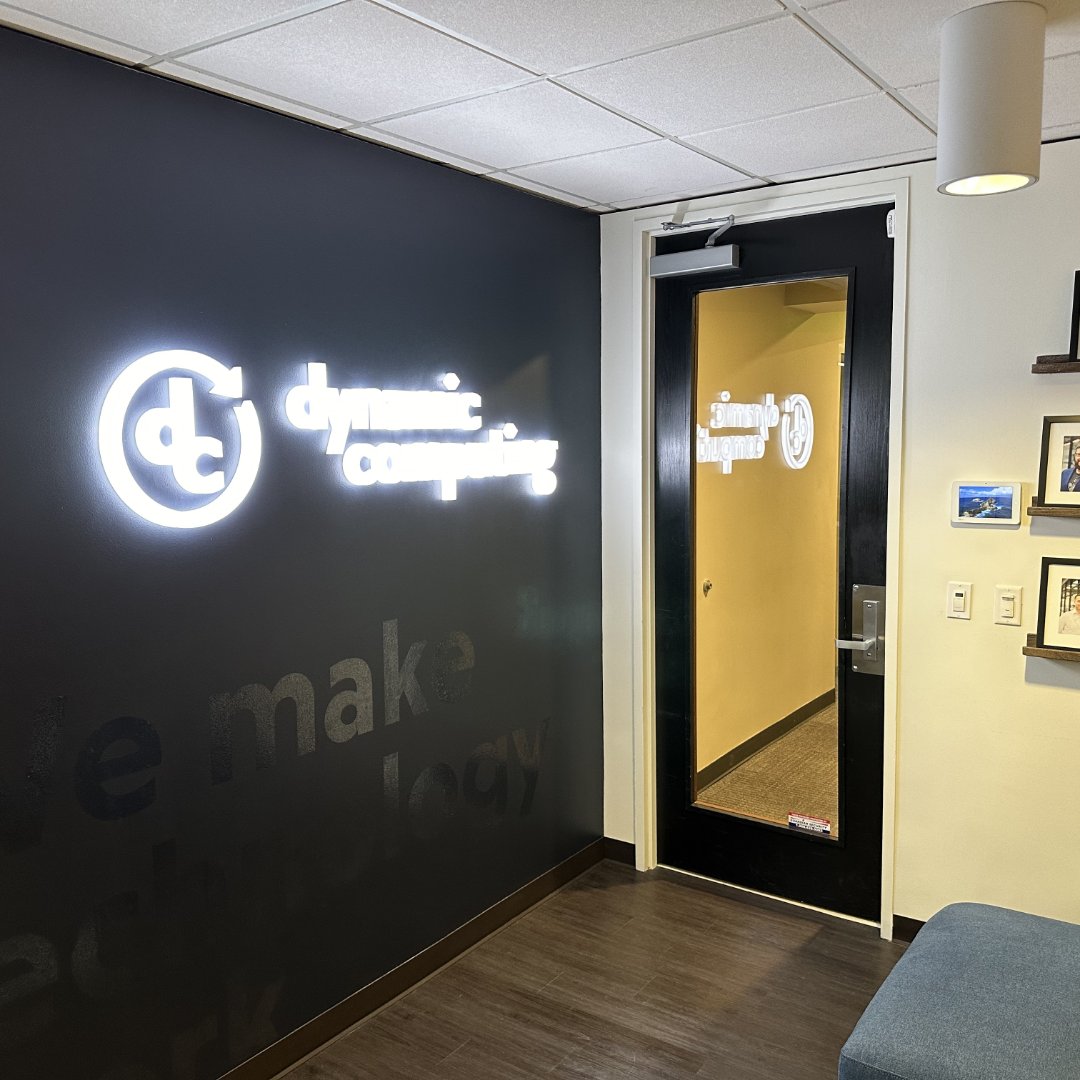 DynComputing's tweet image. Check out our new signs in the office!  There&apos;s something about finishing touches that just bring it all together. #DynamicComputing