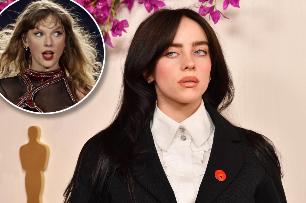nypost's tweet image. Irritated Billie Eilish slams stars like Taylor Swift for releasing ‘wasteful’ multiple vinyl versions trib.al/DGixqKl
