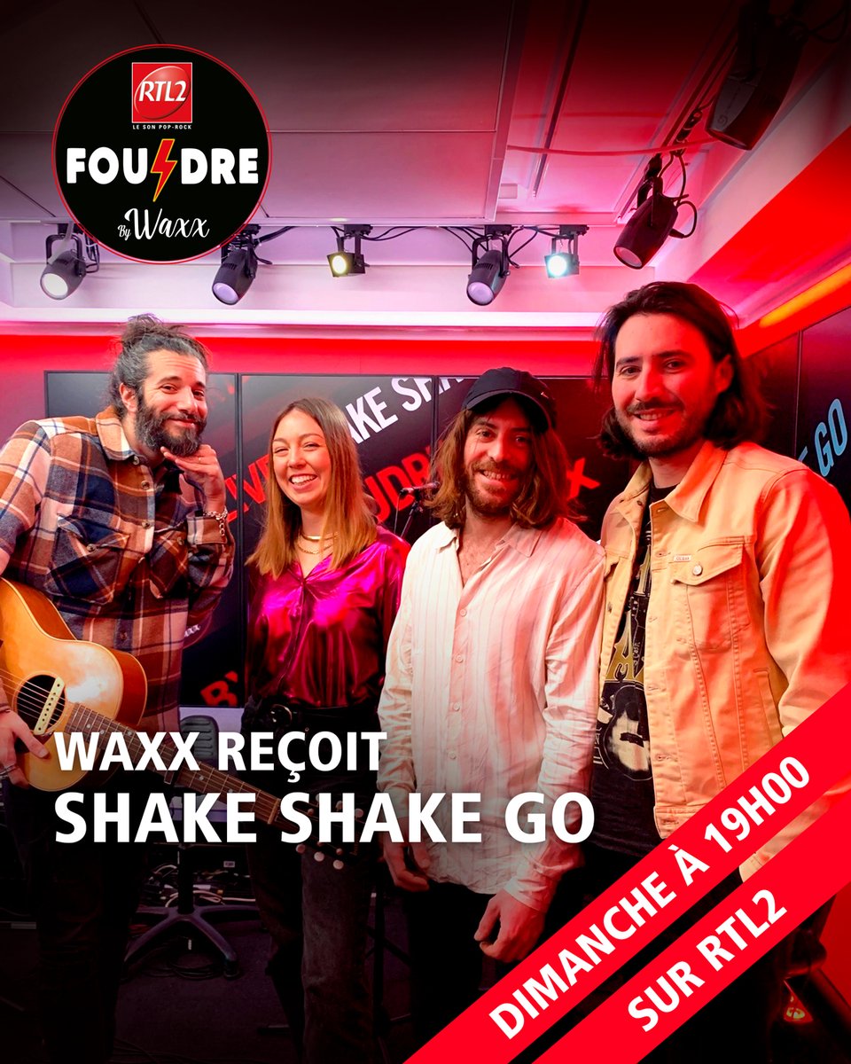 Demain soir, dès 19h, retrouvez @shakeshakego et @waxxgyver dans Foudre sur RTL2 pour votre pause musique du week-end ! ⚡️🎸