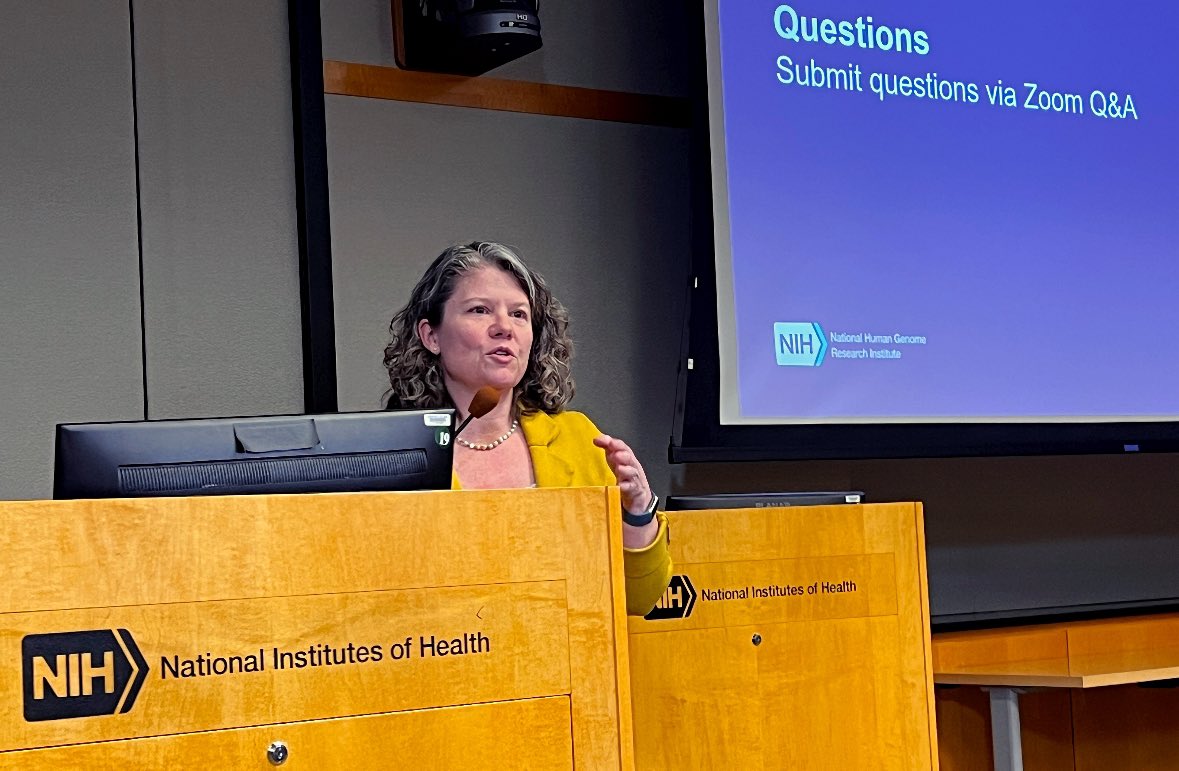 NHGRI was so fortunate to have Dr. @HeidiRehm of the @broadinstitute visit yesterday – she is such an accomplished and insightful genomicist. Her seminar was truly a tour de force!