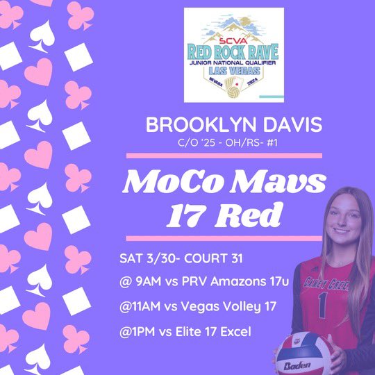 Ready for the RED ROCK RAVE this weekend !!! Come watch us dominate on court 31 ! 🩷🩷 @MoCoMavs @MalloriHowie @PDTexas @PrepDig