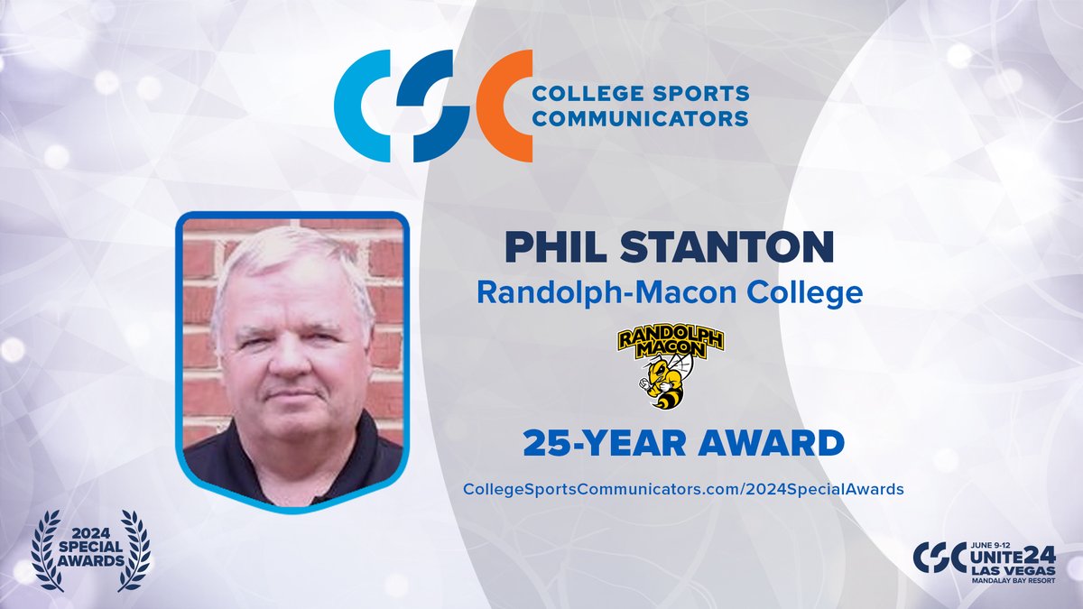 Phil Stanton (@roadtoomaha), @RMCathletics Assistant Director of Athletic Communications, will receive a CSC 25-Year Award for his quarter century of service to athletic communications in June during the #CSCUNITE24 convention. Read more: collegesportscommunicators.com/news/2024/3/29…