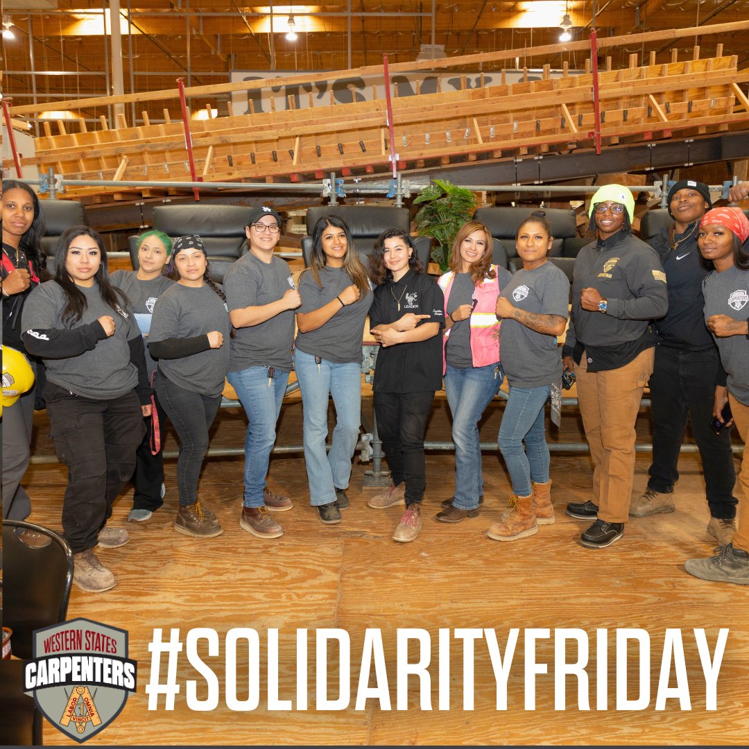 Happy #SolidarityFriday from our #SistersInTheBrotherhood closing out Women's History Month! 💪 

#WomenInTheTrades #Tradeswomen #WomenInConstructionWeek #WSCarpenters #UnionCarpenters #JobsWagesBenefits #UnionStrong #Carpenters #WeBuildAmerica #UnionProud #Sisterhood