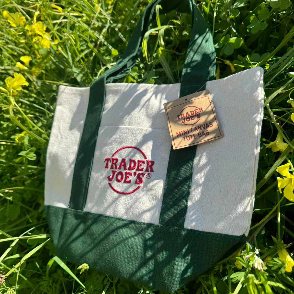 highsnobiety's tweet photo. The Trader Joe's mini canvas tote bag may seen like another Stanley Cup moment, but it really isn't https://t.co/K0UtYnUfXD https://t.co/iKvMkbHrT9