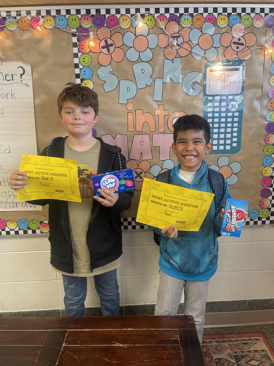 Congratulations to our month of March Edmentum “Time on Task” winners! Nice job, Ethen & Yael! 🐯@BirchcrestTiger #TeamBPS #bpsne #bctigers