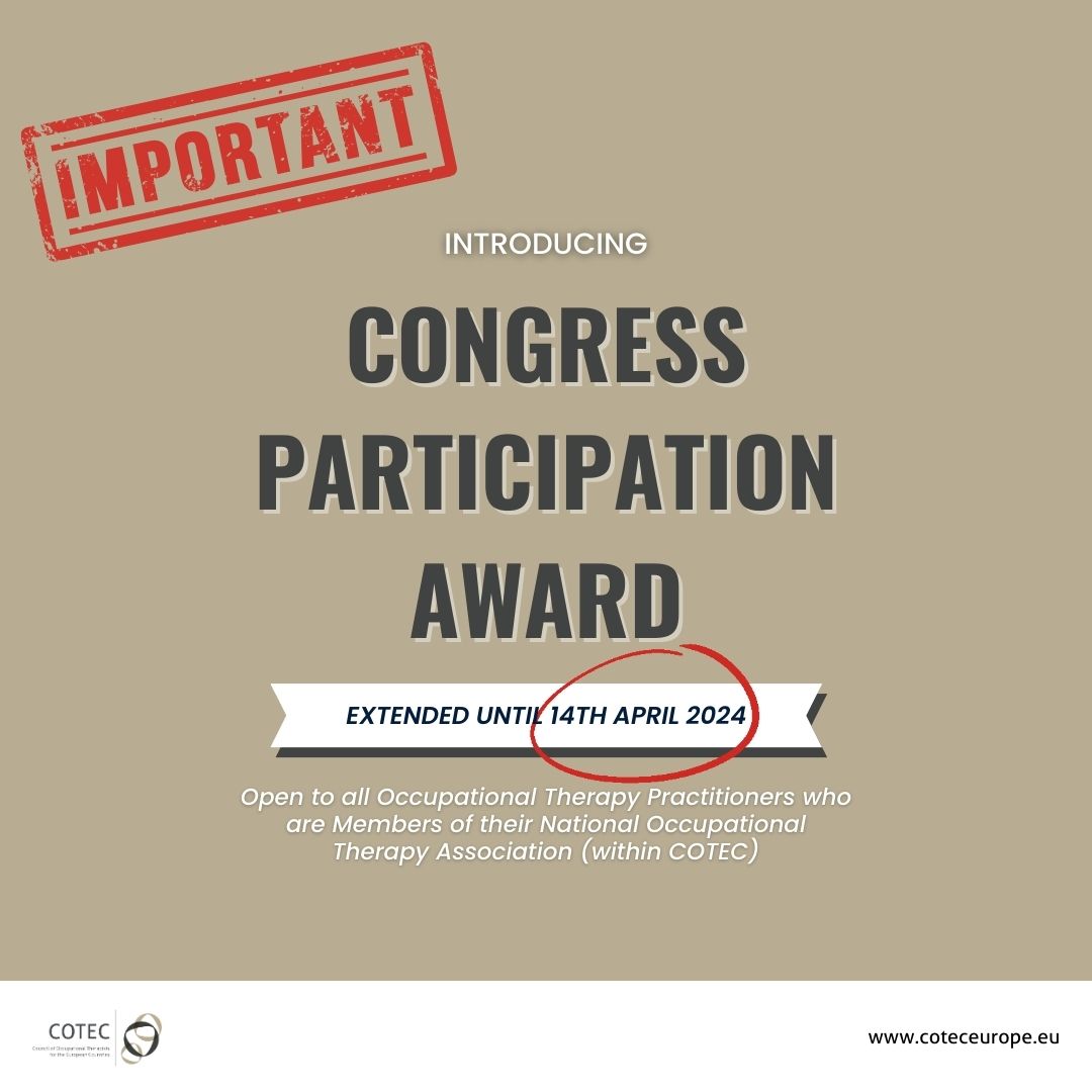 We have extended our Congress Participation Award Application period until the 14th April 2024 - For more information visit coteceurope.eu/category/news/