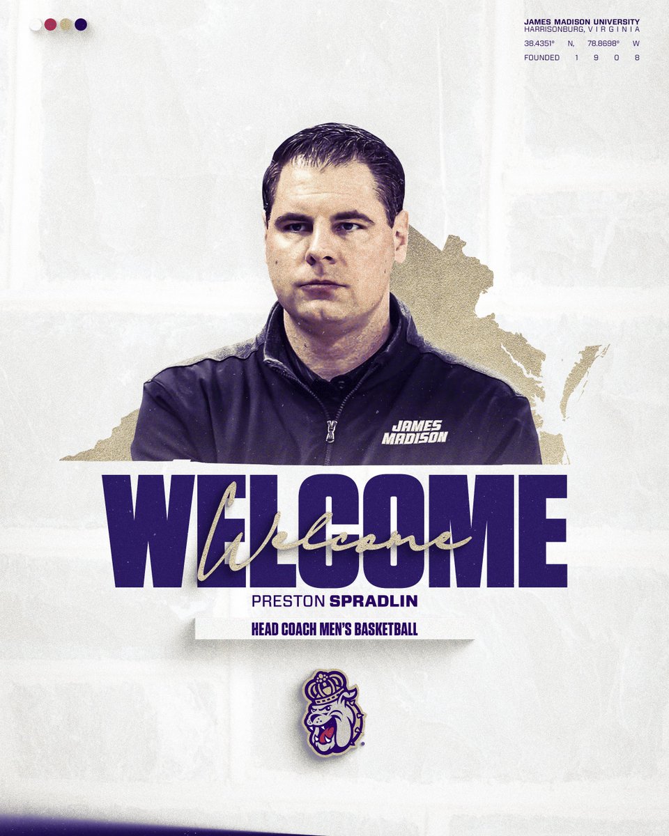 Excited to welcome Preston Spradlin as the new head coach of the Dukes! Welcome to Harrisonburg Spradlin family! 📰 | bit.ly/3TvyVp2 #GoDukes