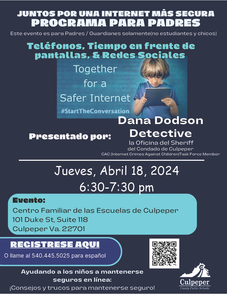CCPS_FRC's tweet image. Our Internet Safety Workshop has been rescheduled! Come and join CCPS &amp;amp; Detective Dana Dodson, Thursday April 18th from 6:30-7:30pm to learn more about Internet Safety!