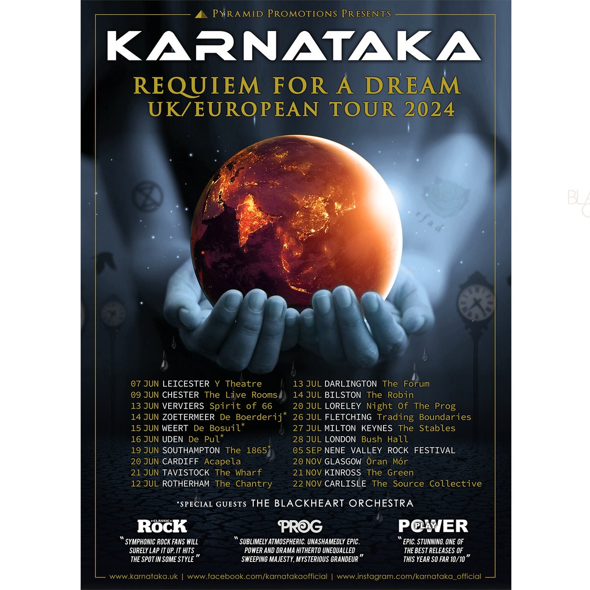 Very excited to announce our 20 date Requiem For A Dream UK/European Tour 2024. Tickets on sale now. Check out karnataka.org.uk/tour/ for all ticket links. See you on the road ! #karnatakaband #karnataka #tour #prog #symphonic #livemusic