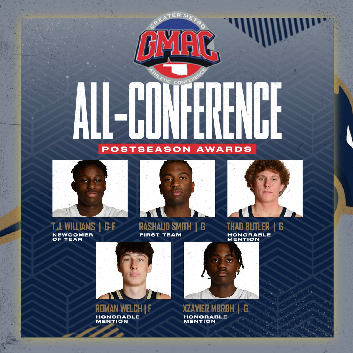 #ChargerPride for our @thehallmbb players who earned GMAC All-Conference Honors this season! #hhokc #onward #okpreps