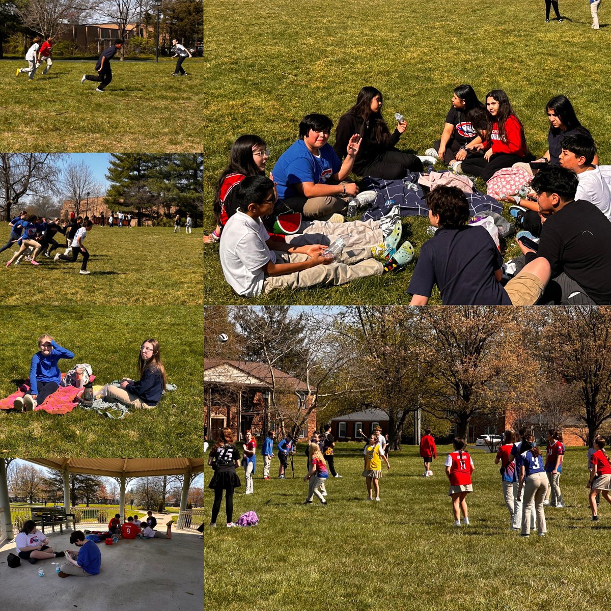 I can’t think of a better way to reward our 6th graders for #ROAR and send them off on a well deserved Spring Break. Volleyball, racing, football, futbol, chit-chatting and board/card games. The gorgeous weather puts the icing on the cake! @CrosbyMiddle @JCPSKY