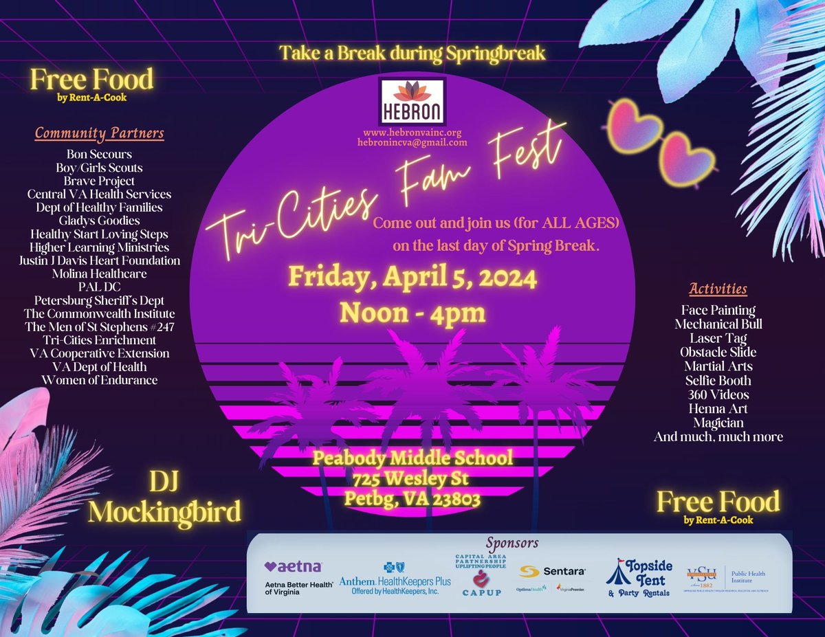 TCIFiscal's tweet photo. Happening in 1 week!

Free community event coming up on Friday, April 5 in Petersburg hosted by Hebron Va, a member of #CollectiveWorkVa https://t.co/imbUqEiwTj