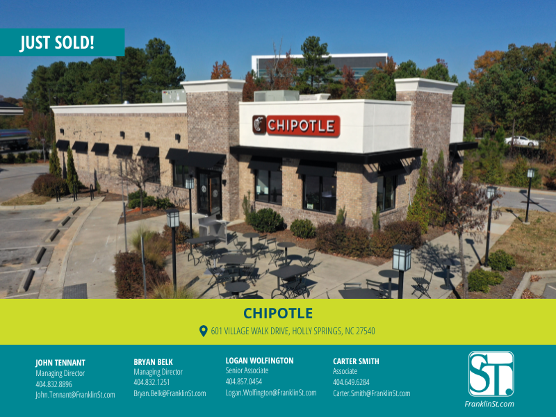 FSAtlRetail's tweet image. JUST SOLD | Chipotle | Raleigh, NC MSA
conta.cc/43EbX3H