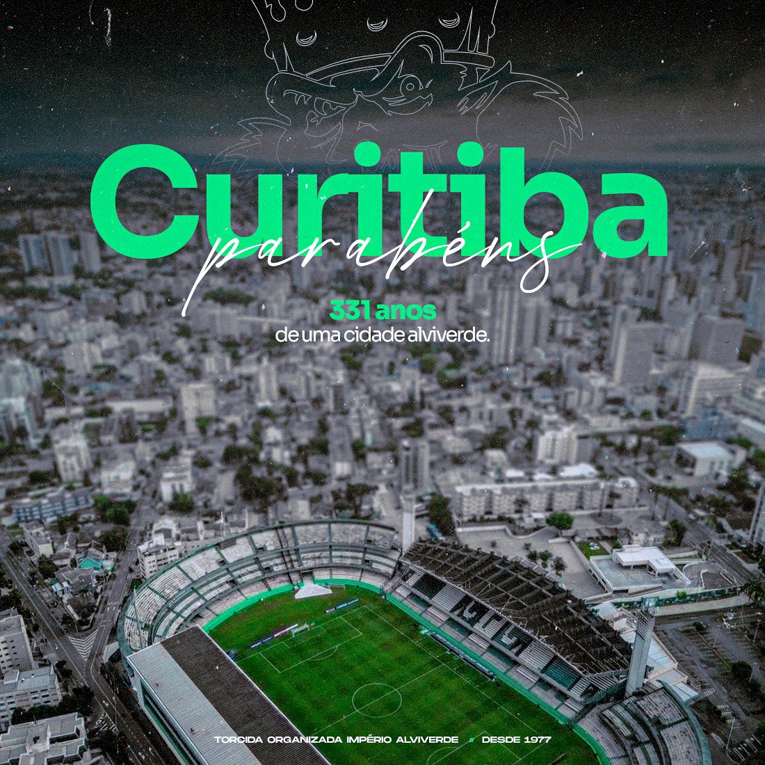 Parabéns pelos seus 331 anos, Curitiba! Orgulho de ser Curitibano. Orgulho de ser Coxa. #AniversáriodeCuritiba