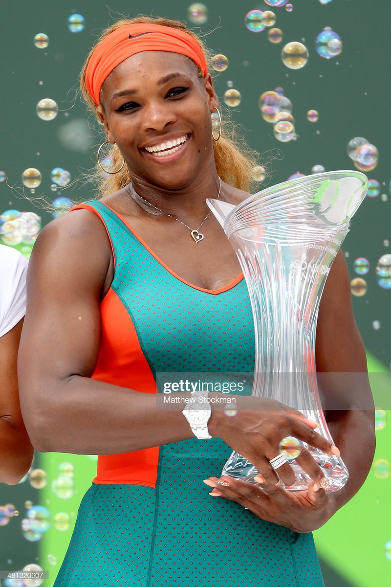 📆 On this day in 2014 [1] Serena Williams won her seventh #MiamiOpen title after defeating [2] Na Li 7-5, 6-1. In the semifinals she defeated [4] Maria Sharapova 6-4, 6-3. 59 of 73. 🏆🏆🏆🏆🏆🏆🏆